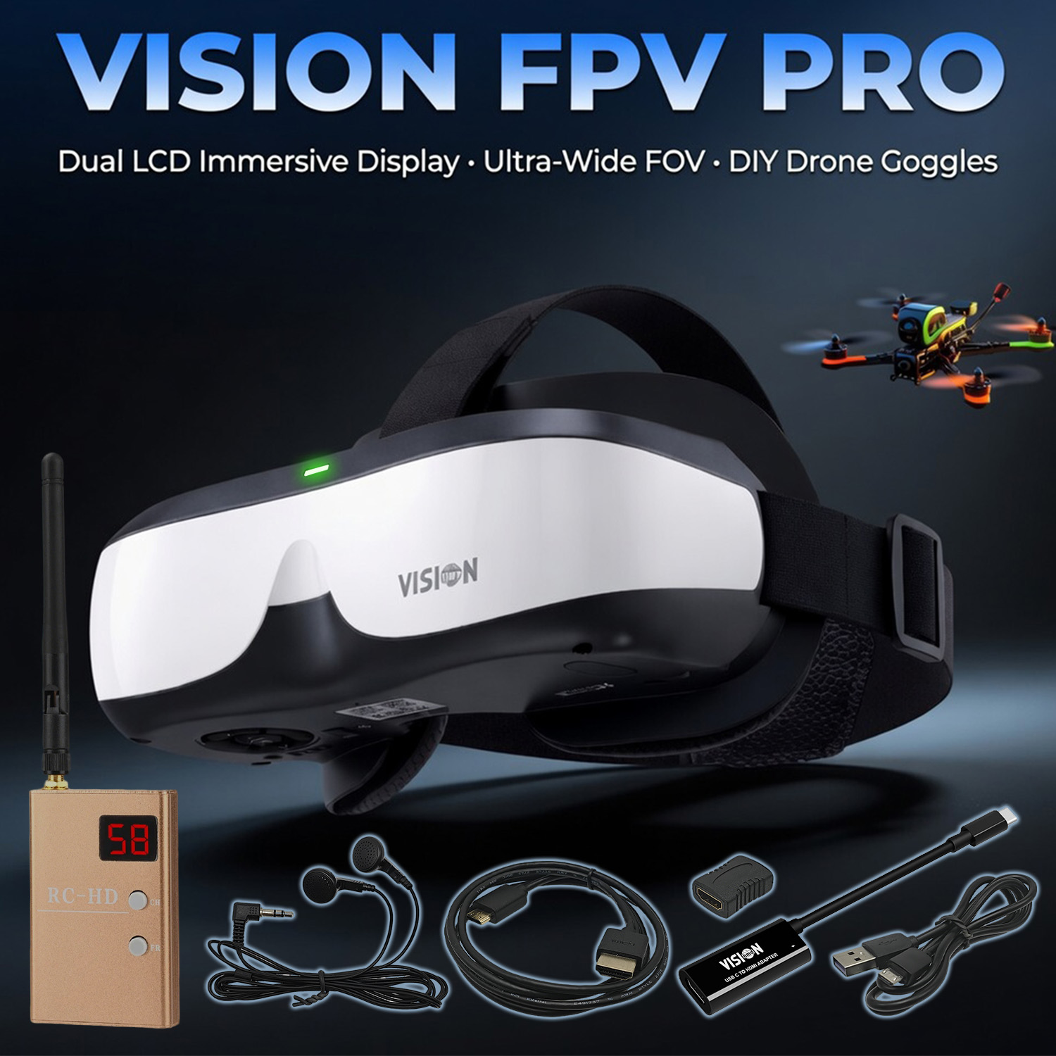 FPV Goggles, Head-Mounted Disp - Skyzone Sky04O Pro Fpv Goggles 评论和价格